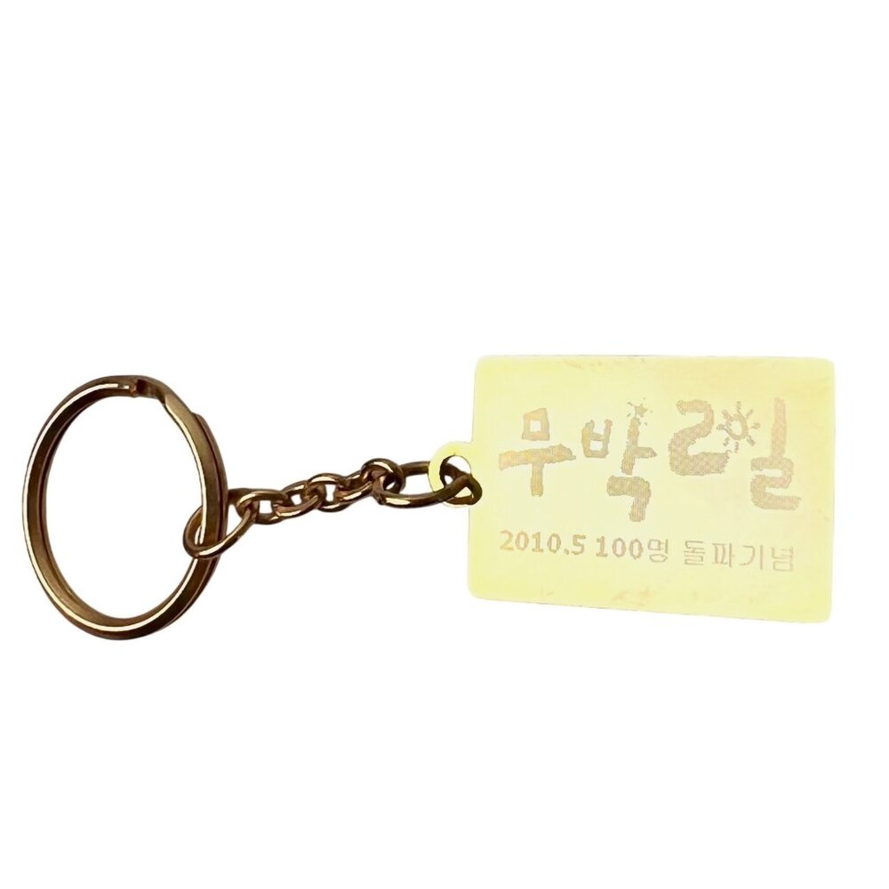 Gold-plated Rectangular Pendant Keychain Inscription Date GUC